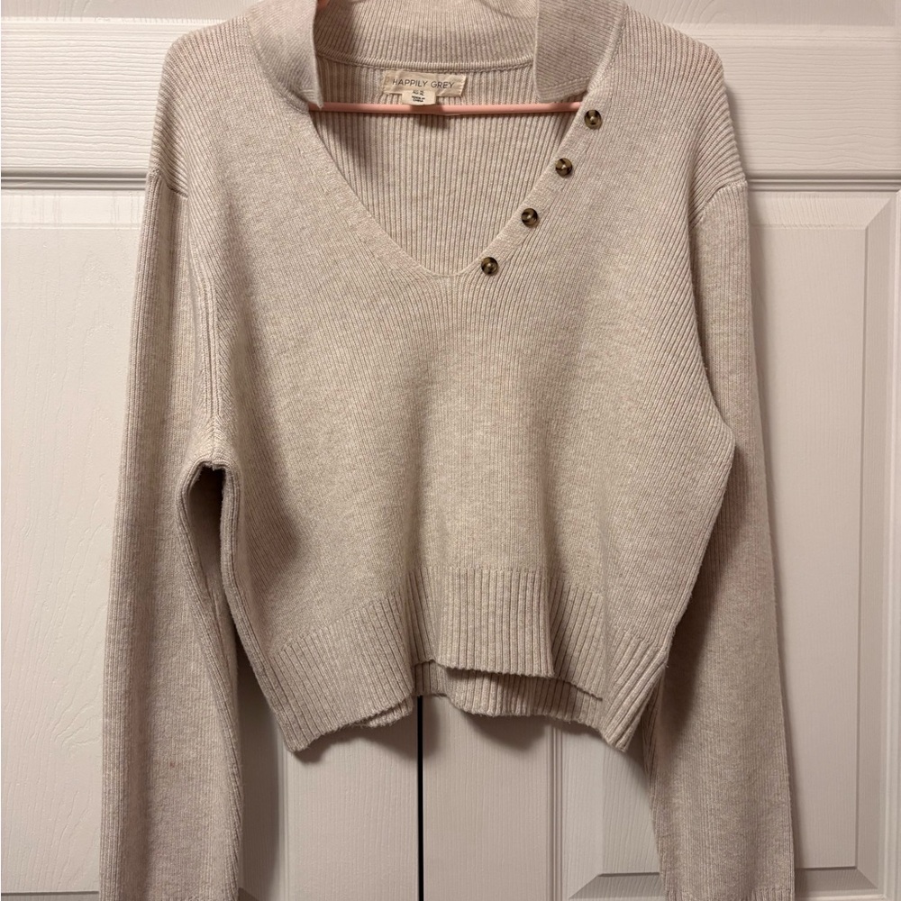 Cozy Cream Sweater with Button Detail
